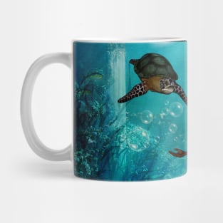 Cute little mermaid with turtle Mug